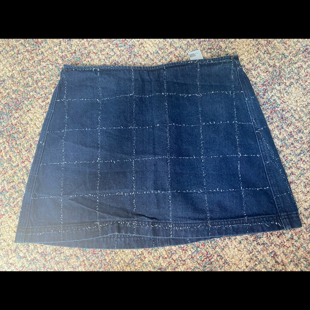 Demin plaid skirt